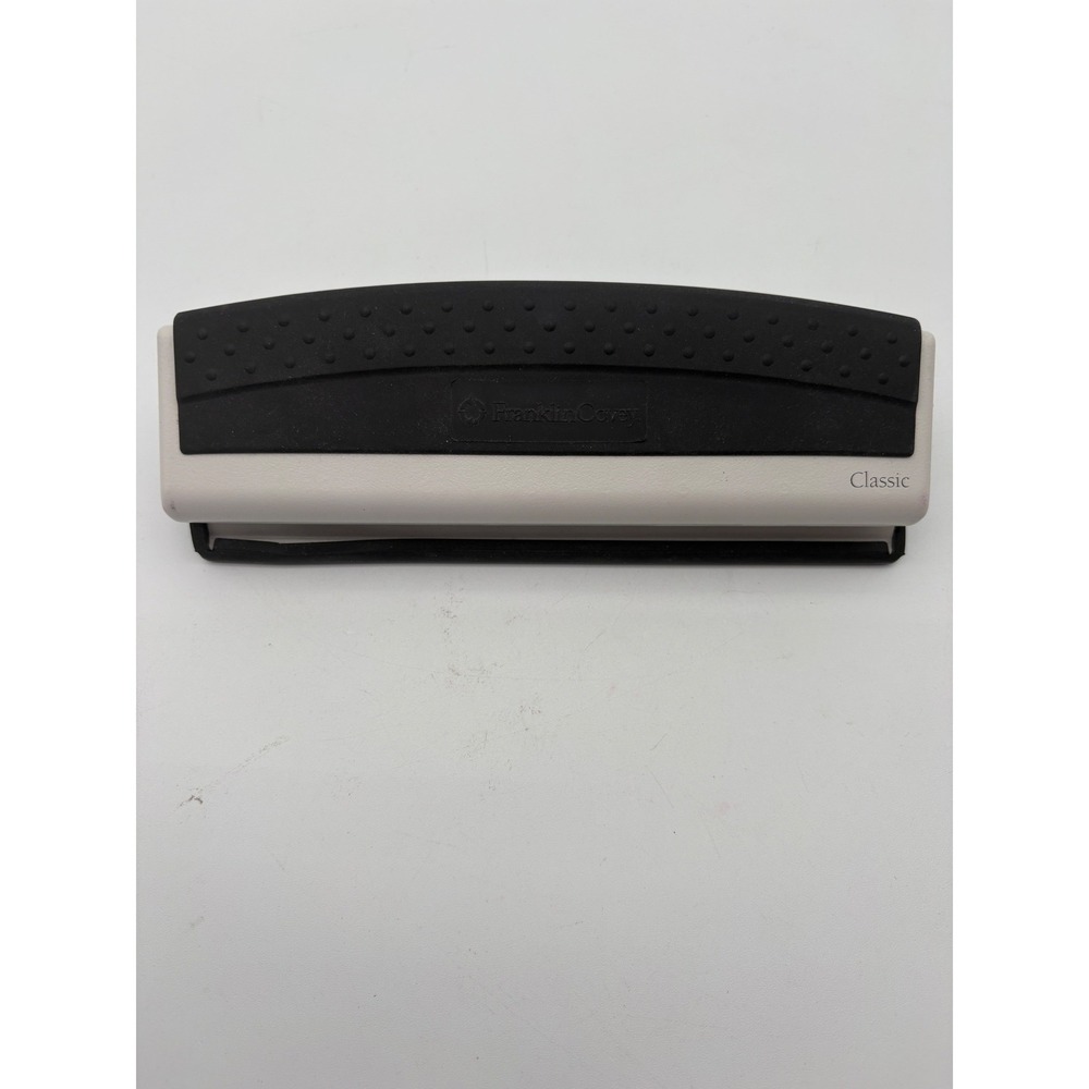 Franklin Covey Classic 7 Hole Punch Black Gray Desktop Planner Binder Tool